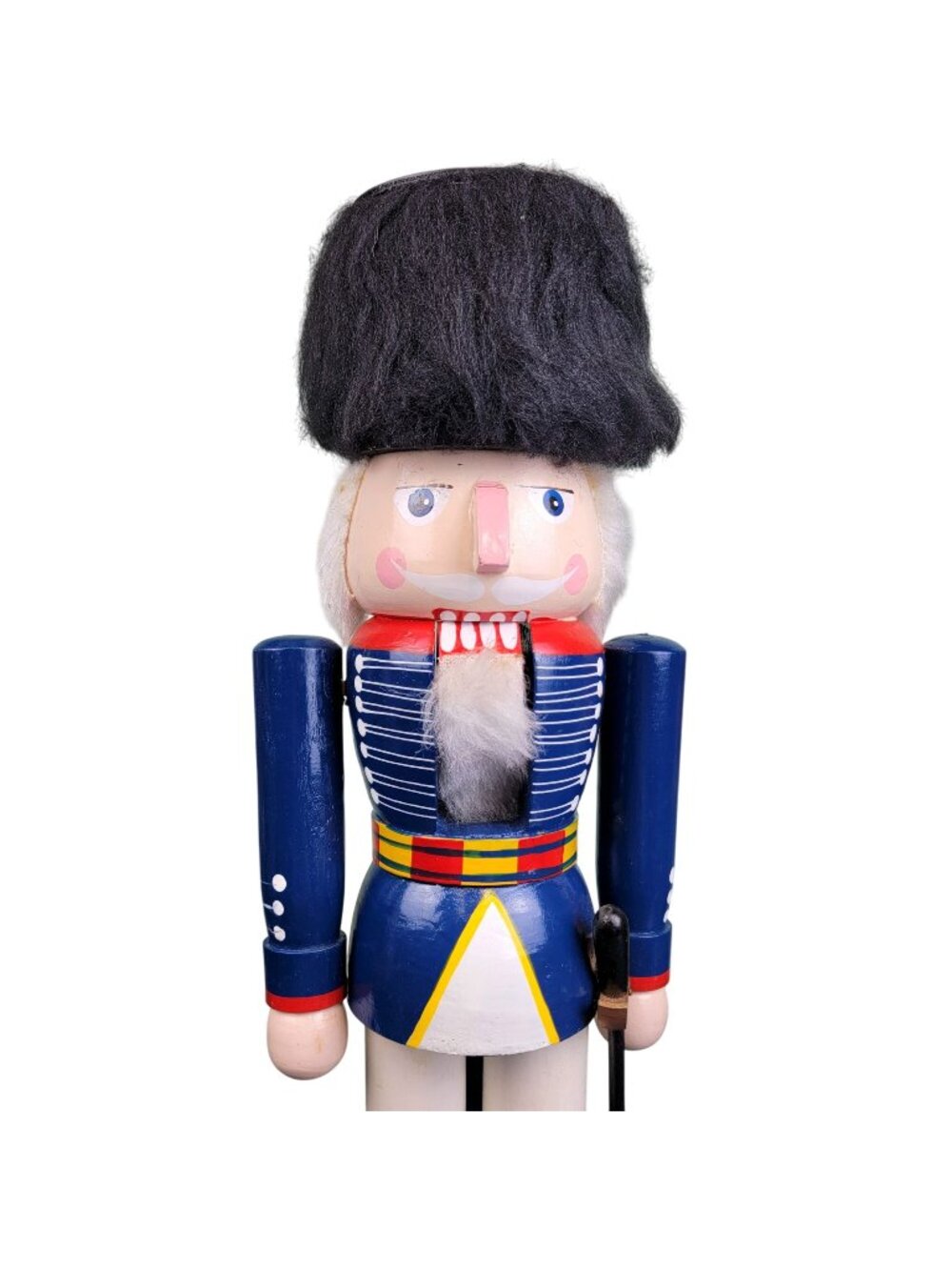 Vintage 20 Inch Royal Guard Nutcracker Wood Christmas Tree Home Decor Blue Black
